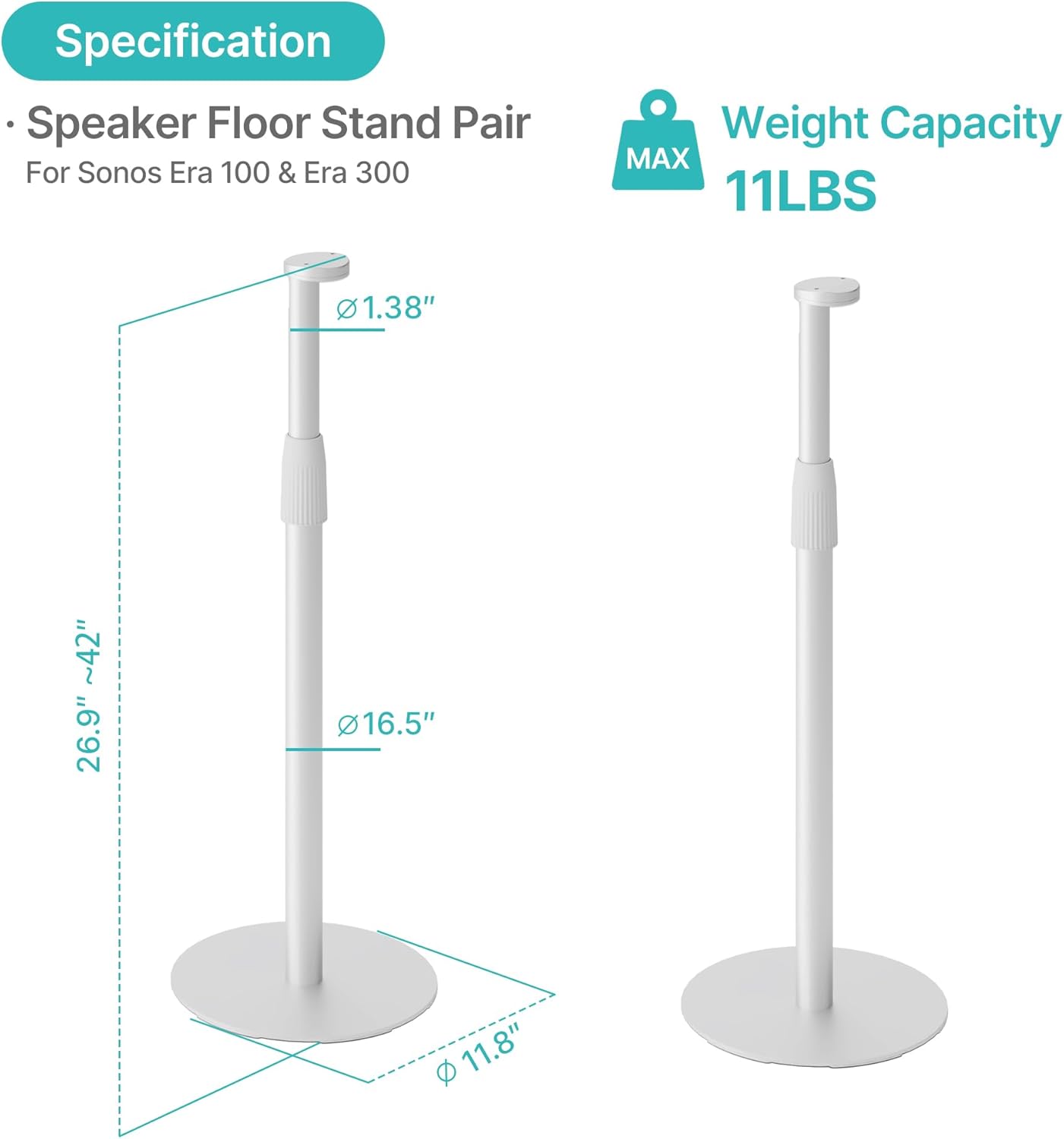 Speaker Stands Pair for Sonos Era 100 and Era 300-007