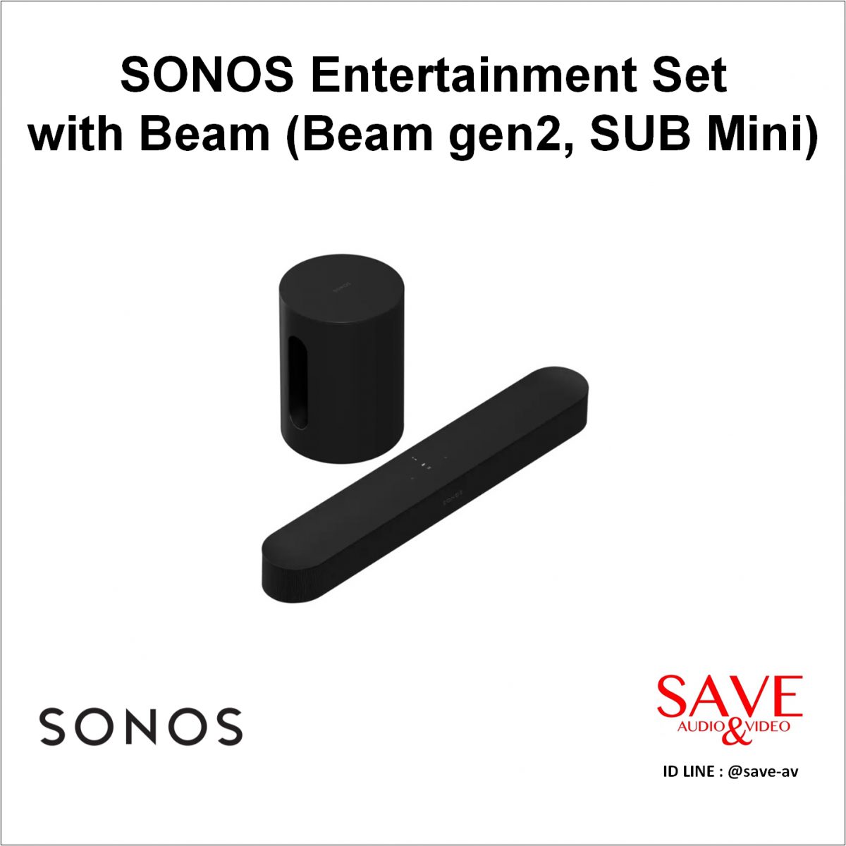 Sonso Thailand SONOS Entertainment Set with Beam (Beam gen2, SUB Mini)