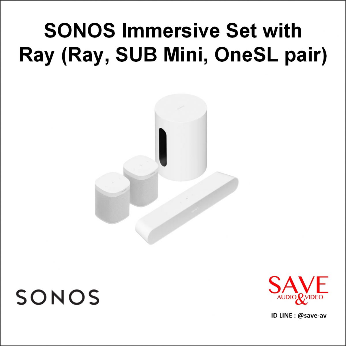 Sonos Thailand SONOS Immersive Set with Ray (Ray, SUB Mini, OneSL pair)