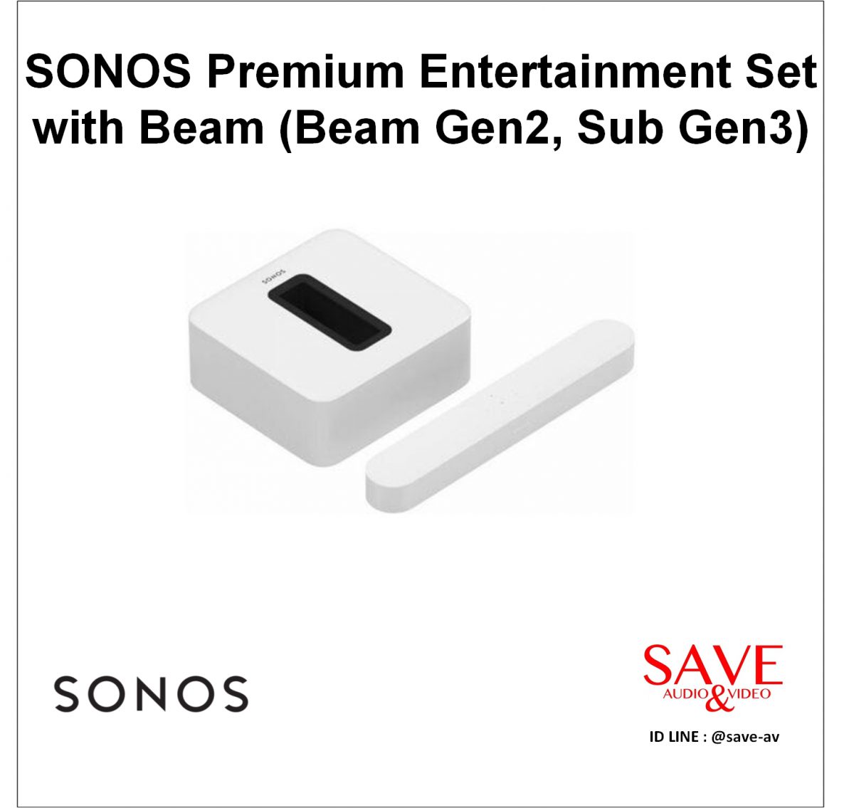 Sonos Thailand SONOS Premium Entertainment Set with Beam (Beam Gen2, Sub Gen3)