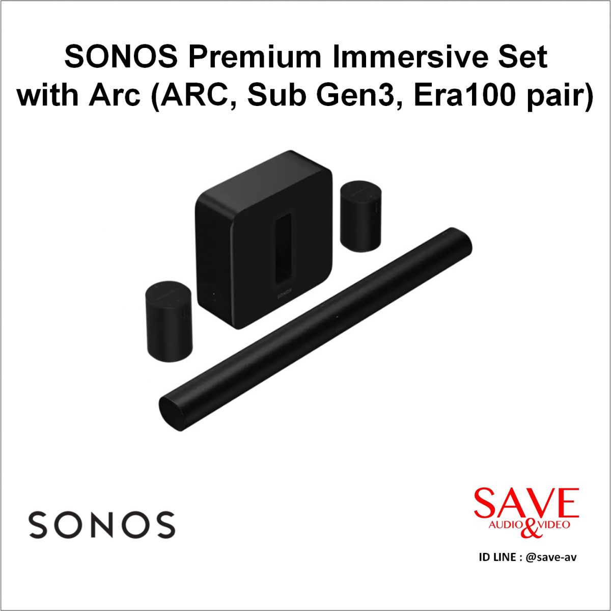 Sonos Thailnad SONOS Premium Immersive Set with Arc (ARC, Sub Gen3, Era100 pair)