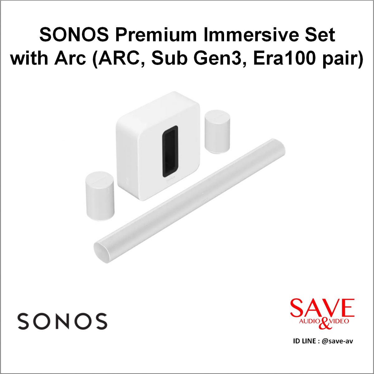 Sonos Thailnad SONOS Premium Immersive Set with Arc (ARC, Sub Gen3, Era100 pair)