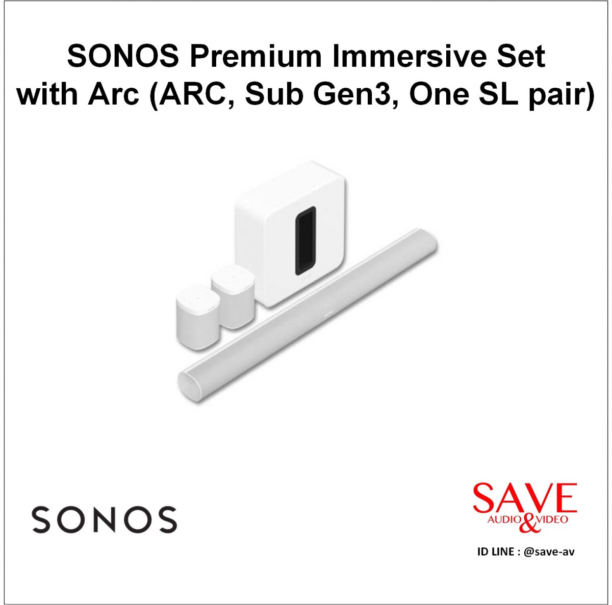Sonos Thailand SONOS Premium Immersive Set with Arc (ARC, Sub Gen3, One SL pair)