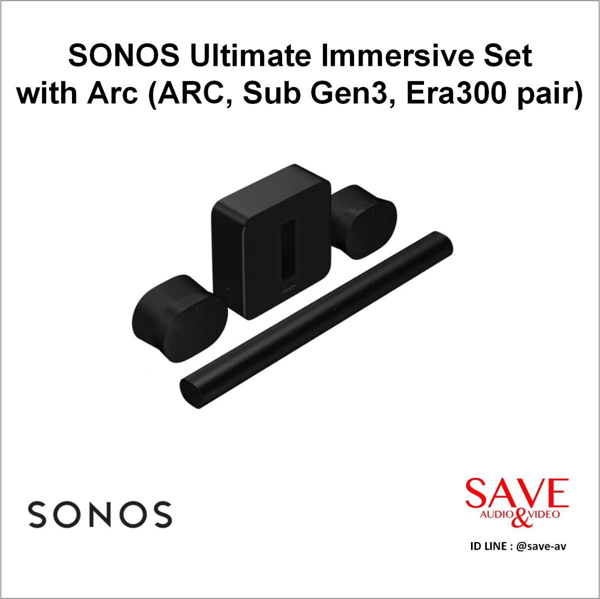 Sonos Thailand SONOS Ultimate Immersive Set with Arc (ARC, Sub Gen3, Era300 pair)