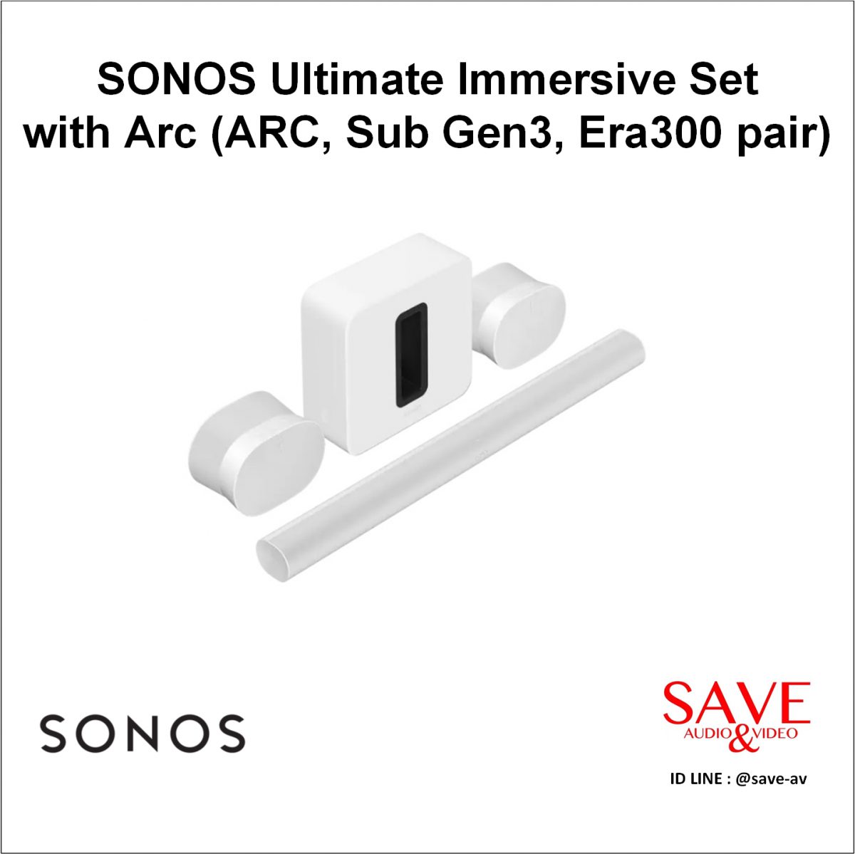 Sonos Thailand SONOS Ultimate Immersive Set with Arc (ARC, Sub Gen3, Era300 pair)