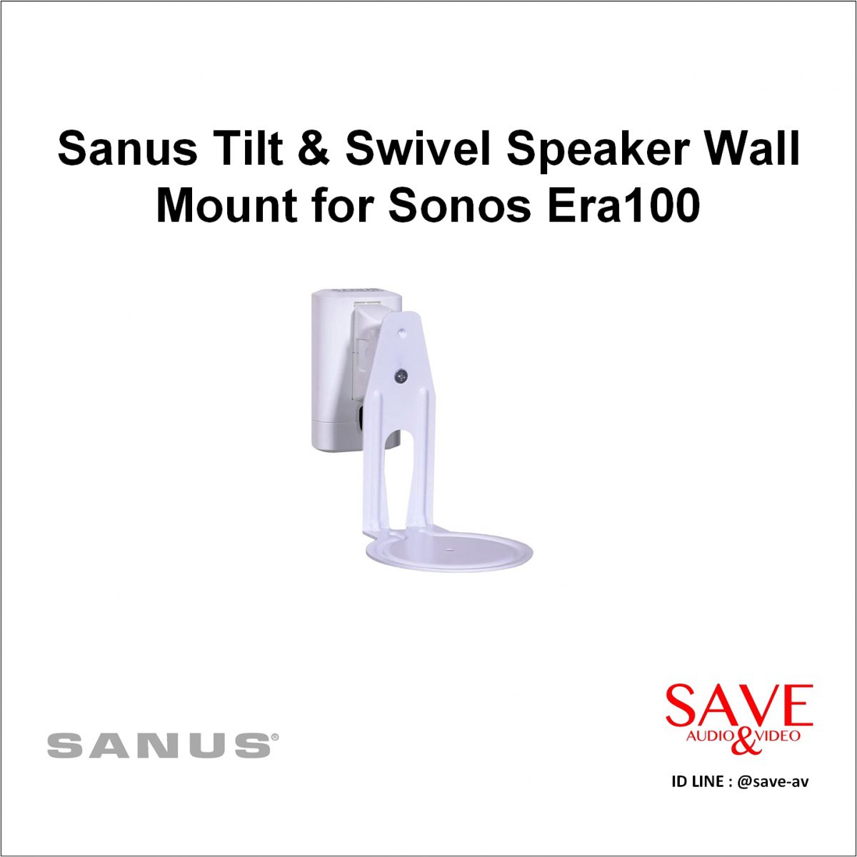 Sanus Tilt & Swivel Speaker Wall Mount for Sonos Era100-w