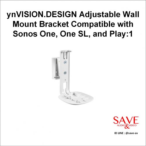 ynVISION.DESIGN Adjustable Wall Mount Bracket Compatible with Sonos One, One SL, and Play1-w